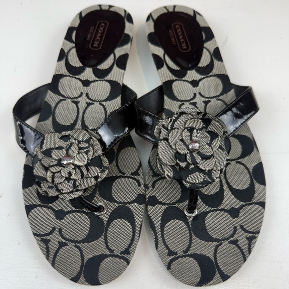 Coach Shoes - Coach Samira‎ Flip Flop Women’s Sandals Black Gray Size 9B